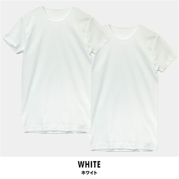 パレコレ メンズコットンドライカノコ半袖丸首シャツ2P【COTTON DRY】(ホワイト-M)