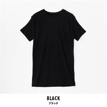 パレコレ/ホットライフ メンズ綿100%吸湿発熱クルーネック半袖インナートップス(ブラック-M)