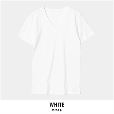 パレコレ/ホットライフ メンズ綿100%吸湿発熱Vネック半袖インナートップス(ホワイト-M)