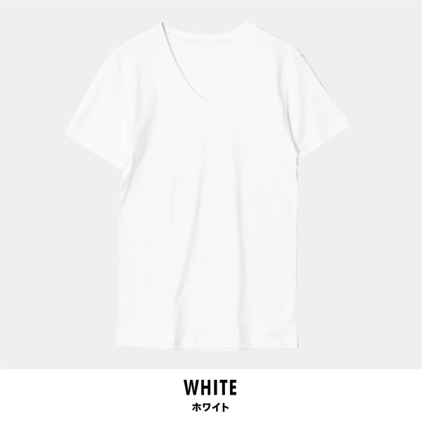 パレコレ/ホットライフ メンズ綿100%吸湿発熱Vネック半袖インナートップス(ホワイト-M)