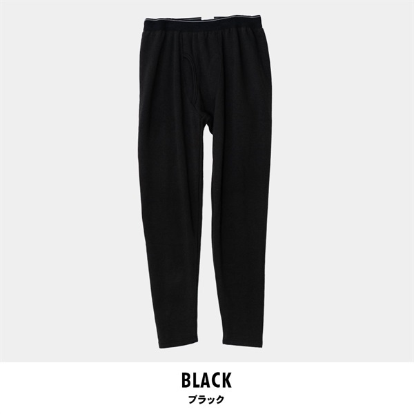 パレコレ/ホットライフ メンズ綿混裏ボアタイツ(ブラック-M)