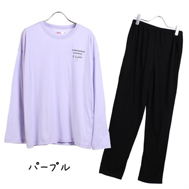 ピンクラテ バックデザイン ルームウェア(パープル_151384301-130)