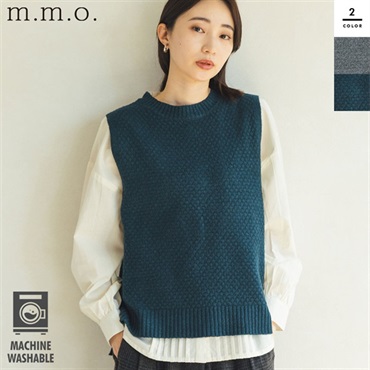 m.m.o.(エムエムオー) レディース柄編みニットベスト
