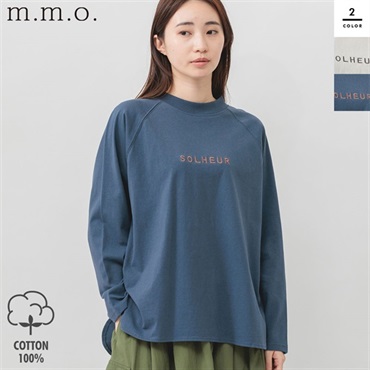 m.m.o.(エムエムオー) レディースバスクロゴ刺繍長袖ラグランTシャツ