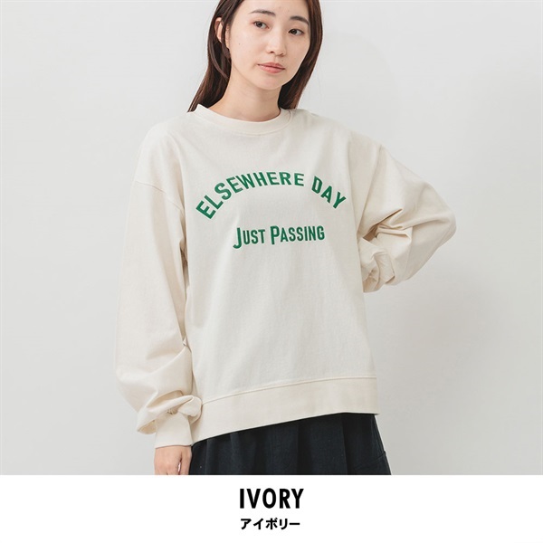 m.m.o.(エムエムオー) レディースバスクカレッジ刺繍Tシャツ(アイボリー-M)