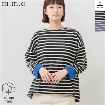 m.m.o.(エムエムオー) レディース袖裏フリースOE天竺バスクシャツ