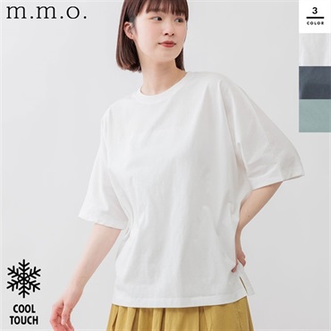 m.m.o(エムエムオー) レディースクルーネックドルマン五分袖プルオーバー