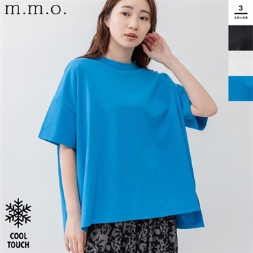 m.m.o.(エムエムオー) レディースクルーネックサイドスリット半袖プルオーバー