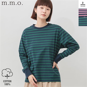 m.m.o.(エムエムオー) レディース綿天竺ボーダープルオーバー