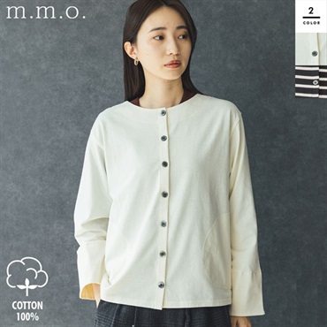 m.m.o.(エムエムオー) レディースバスククルーネックカーディガン