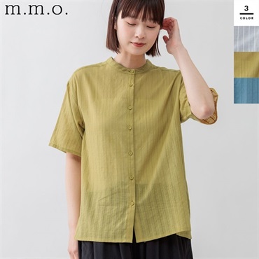 m.m.o.(エムエムオー) レディースストライプドビーブラウス