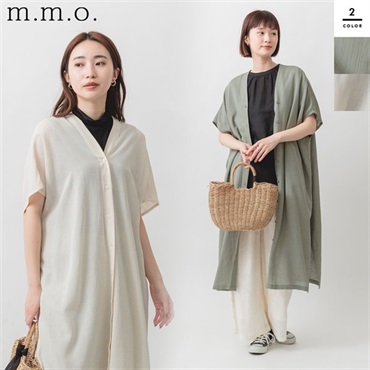 m.m.o(エムエムオー) レディース綿麻レーヨン羽織りワンピース