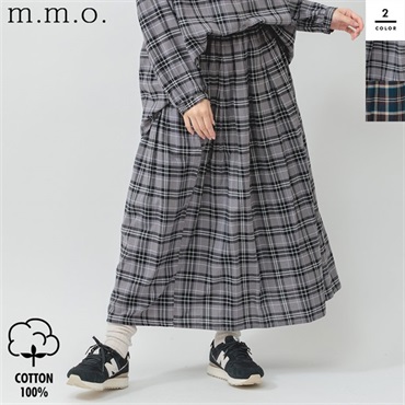 m.m.o.(エムエムオー) レディースチェック先染めタックスカート
