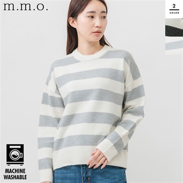 m.m.o.(エムエムオー) レディース杢調クルーネックニットプルオーバー