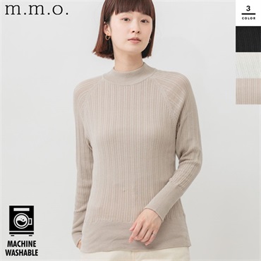 m.m.o.(エムエムオー) レディースランダムリブクルーネックプルオーバー