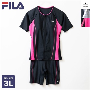 FILA(フィラ) レディースフルジップ半袖セパレートフィットネス水着