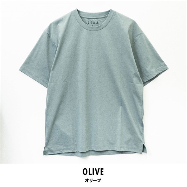 パレコレ メンズパレ冷バイメタル天竺無地Tシャツ【パレ冷COOL】(オリーブ-M)