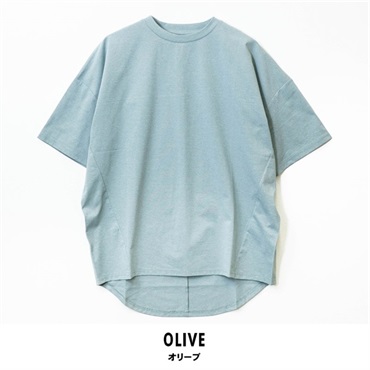 パレコレ 後ろヨーク切替Tシャツ【パレ冷COOL】(オリーブ-M)