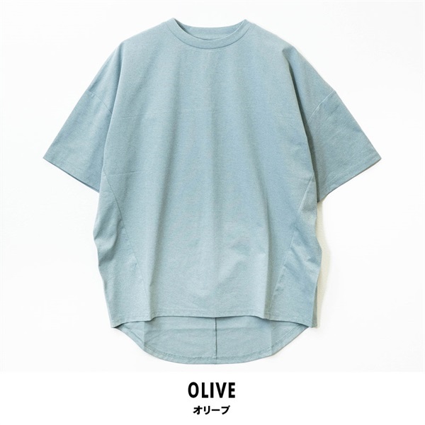 パレコレ 後ろヨーク切替Tシャツ【パレ冷COOL】(オリーブ-M)