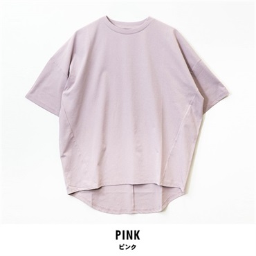 パレコレ 後ろヨーク切替Tシャツ【パレ冷COOL】(ピンク-M)