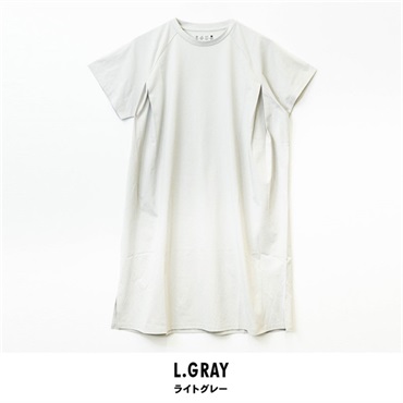 パレコレ ラグランワンピース【パレ冷COOL】(ライトグレー-M)