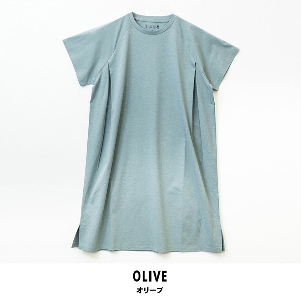 パレコレ ラグランワンピース【パレ冷COOL】(オリーブ-M)