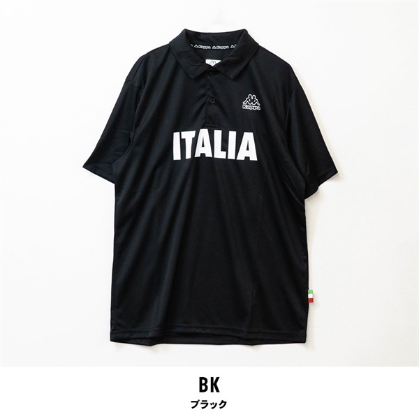 Kappa(カッパ) メンズ半袖ポロシャツ(ブラック-M)