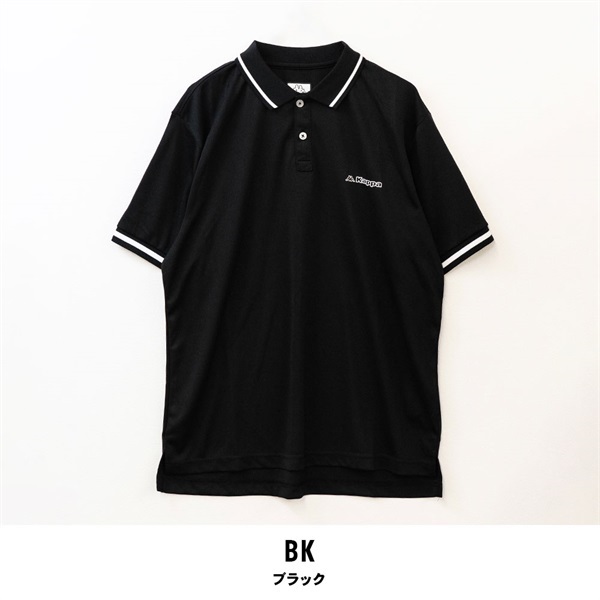 Kappa(カッパ) メンズ半袖ポロシャツ(ブラック-M)