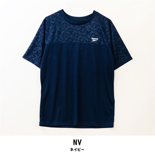 Reebok(リーボック) メンズ半袖UVTシャツ(ネイビー-M)