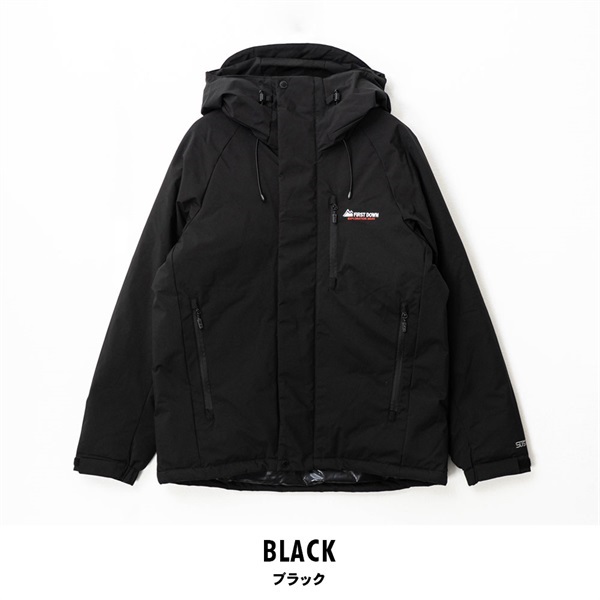 FIRST DOWN(ファーストダウン) メンズEX裏ラミネート加工中綿ブルゾン(ブラック-M)
