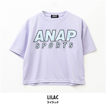 ANAP SPORTS(アナップスポーツ) キッズメッシュアップリケ半袖Tシャツ(ライラック-140cm)