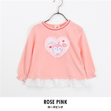 アンパンマン フリル付き 長袖Tシャツ ドキンちゃん(ローズピンク-80)