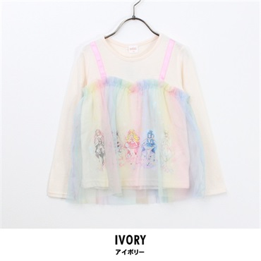 キミとアイドルプリキュア♪ チュール長袖Tシャツ(アイボリー-100)