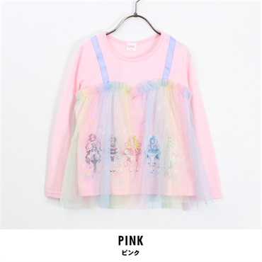 キミとアイドルプリキュア♪ チュール長袖Tシャツ(ピンク-100)