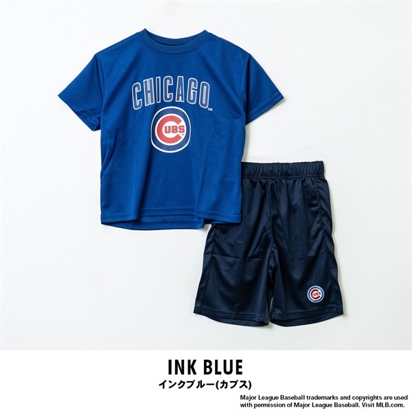 MLB(エムエルビー) キッズTシャツ＆ハーフパンツ上下セット(インクブルー(カブス)-110cm)