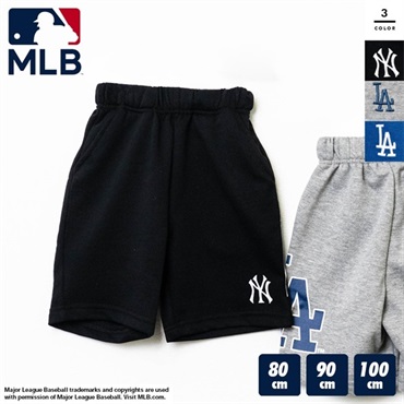 MLB(エムエルビー) キッズ裏毛刺繍プリントハーフパンツ