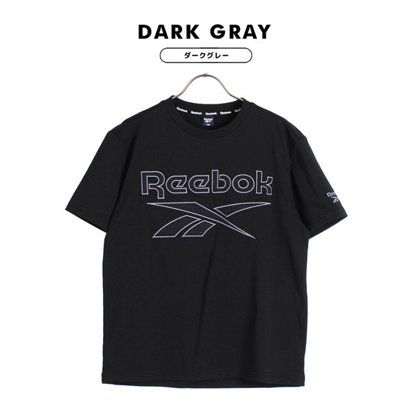 Reebok(リーボック) キッズドライ半袖Tシャツ(ダークグレー-140)