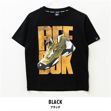 Reebok(リーボック) キッズ天竺半袖Tシャツ(ブラック-140cm)