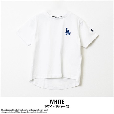 MLB(エムエルビー) キッズ天竺プリント半袖Tシャツ(ホワイト(ドジャース)-80cm)