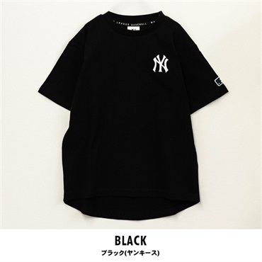 MLB(エムエルビー) キッズ天竺半袖Tシャツ(ブラック(ヤンキース)-140cm)