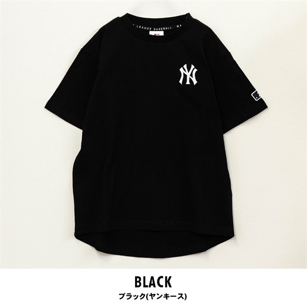 MLB(エムエルビー) キッズ天竺半袖Tシャツ(ブラック(ヤンキース)-140cm)