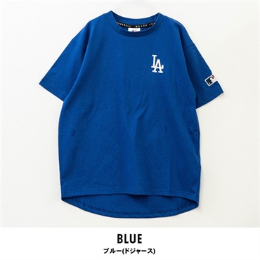 MLB(エムエルビー) キッズ天竺半袖Tシャツ(ブルー(ドジャース)-140cm)