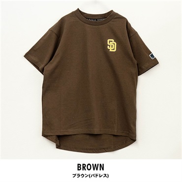 MLB(エムエルビー) キッズ天竺半袖Tシャツ(ブラウン(パドレス)-140cm)