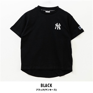 MLB(エムエルビー) キッズ天竺半袖Tシャツ(ブラック(ヤンキース)-110cm)