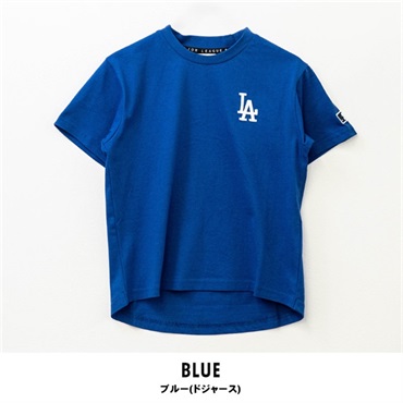 MLB(エムエルビー) キッズ天竺半袖Tシャツ(ブルー(ドジャース)-110cm)