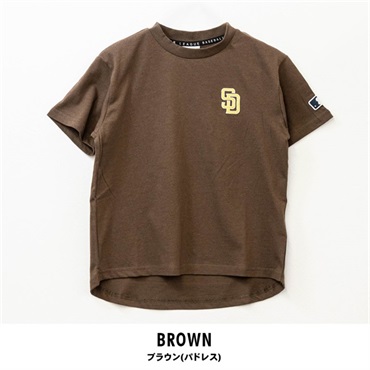 MLB(エムエルビー) キッズ天竺半袖Tシャツ(ブラウン(パドレス)-110cm)