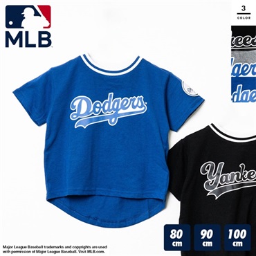 MLB(エムエルビー) キッズ天竺プリントワッペン半袖Tシャツ