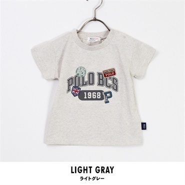 POLO BCS Baby プリント 刺繍 Tシャツ 男の子(ライトグレー-80)