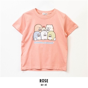 すみっコぐらし キッズ半袖Tシャツ(ローズ-110cm)