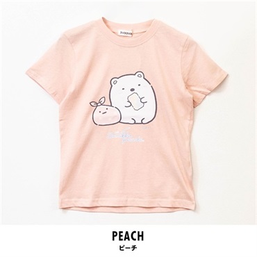 すみっコぐらし キッズ半袖Tシャツ(ピーチ-110cm)